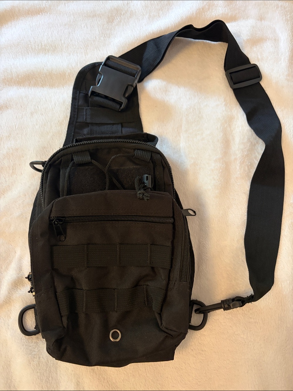 Black Tactical Crossbody Sling Bag for Men